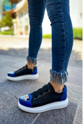 Kadın Sneaker - Siyah Saks Mavisi - 251
