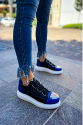 Kadın Sneaker - Siyah Saks Mavisi - 251