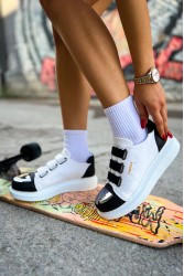 Kadın Sneaker - Beyaz Siyah - 251