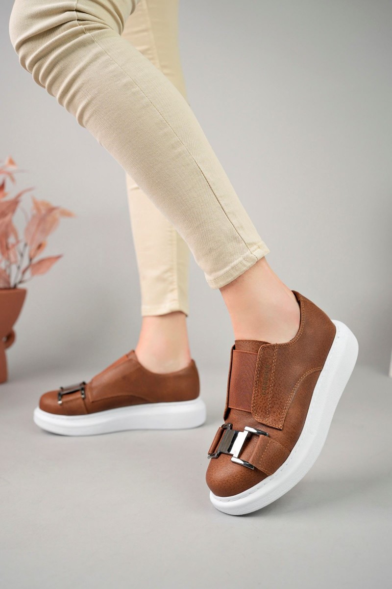 Kadın Sneaker - Taba Beyaz - 297