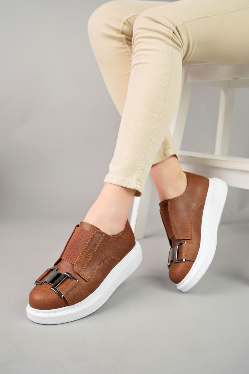 Kadın Sneaker - Taba Beyaz - 297