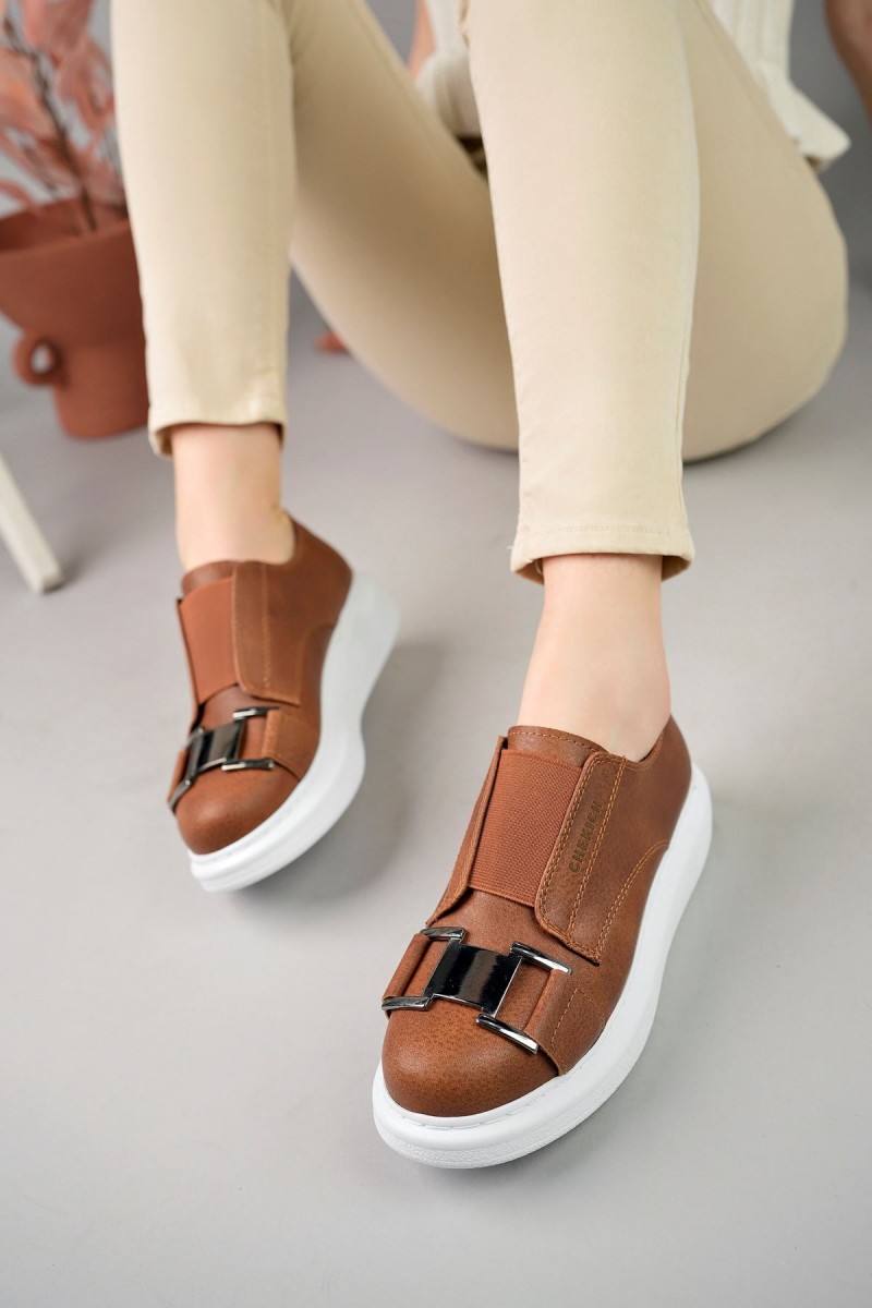 Kadın Sneaker - Taba Beyaz - 297