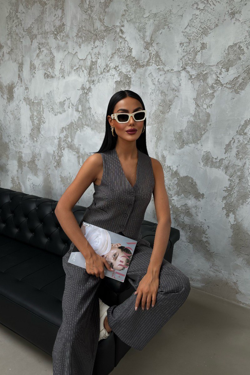 Kadın Takım - Çizgili - Naomi - Gri