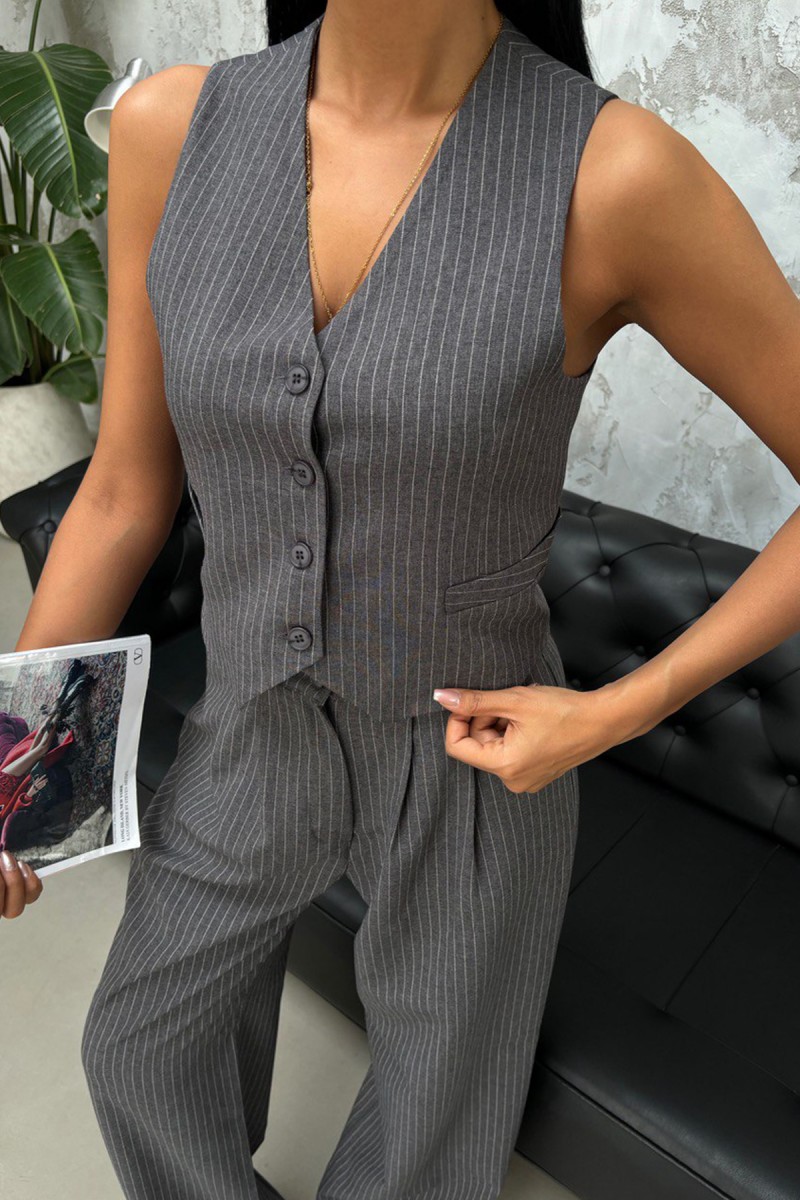 Kadın Takım - Çizgili - Naomi - Gri