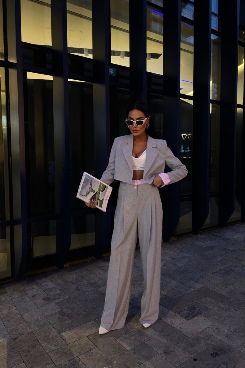 Kadın Takım - Crop - Willow - Gri