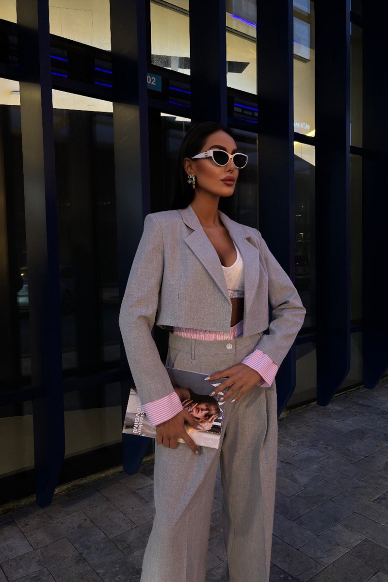 Kadın Takım - Crop - Willow - Gri