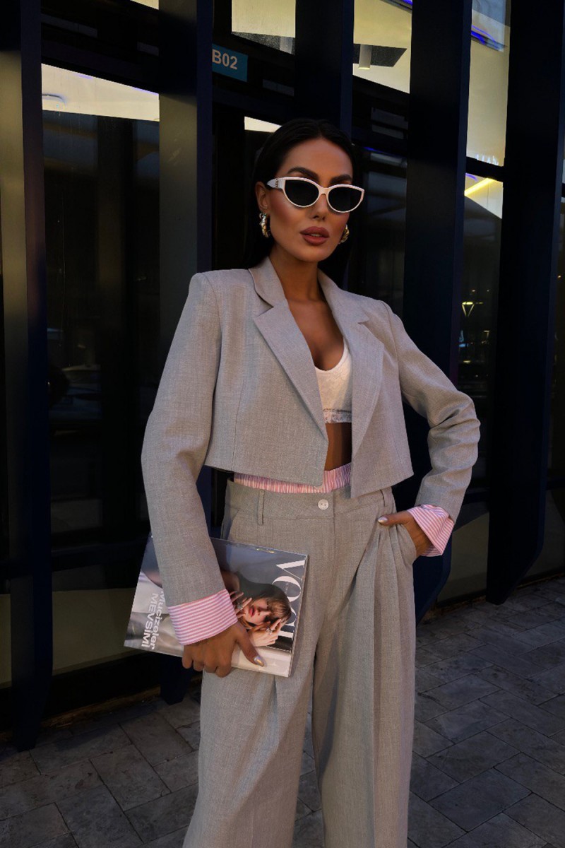 Kadın Takım - Crop - Willow - Gri