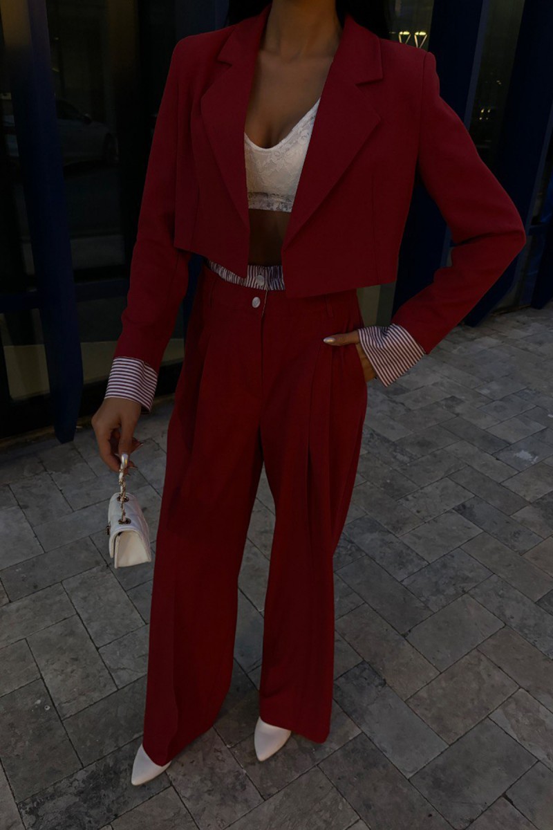 Womens Suit - Crop - Willow - Red