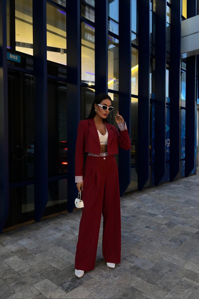 Kadın Takım - Crop - Willow - Kırmızı