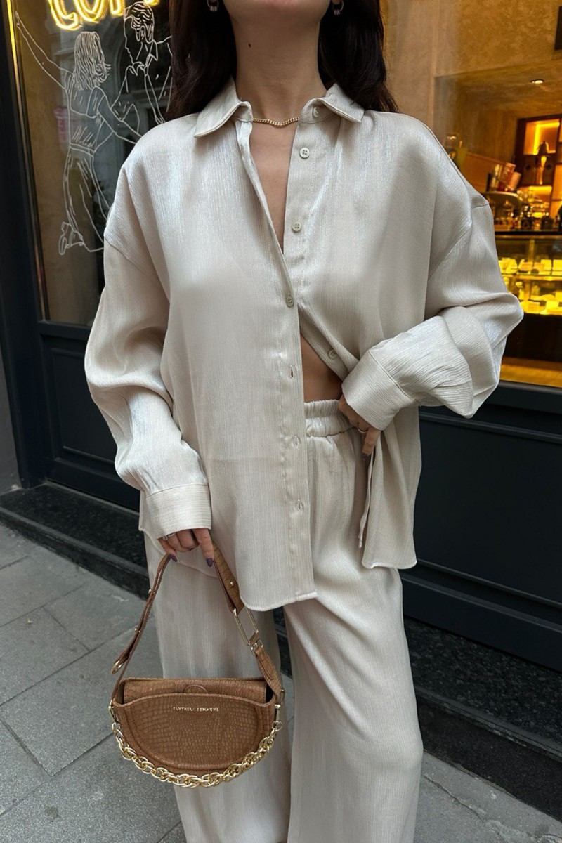 Womens Suit - Glitter - Lila - Beige