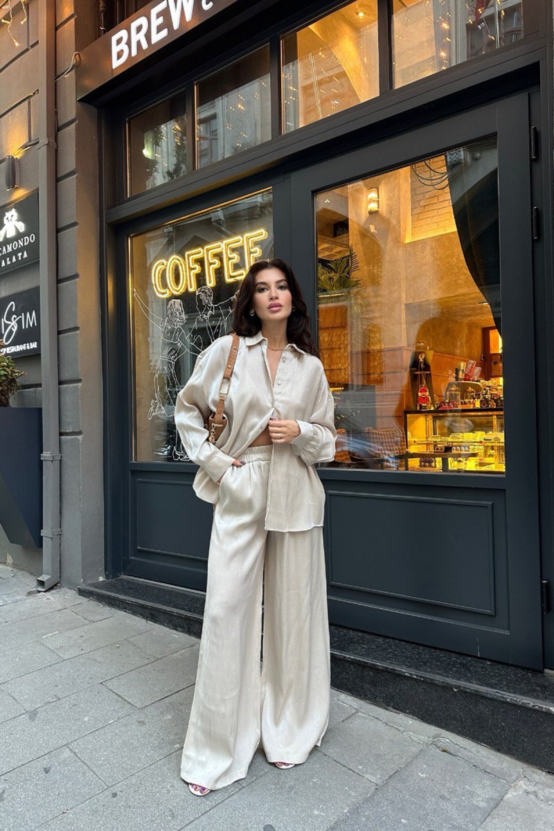 Kadın Takım - Parıltılı - Lila - Bej