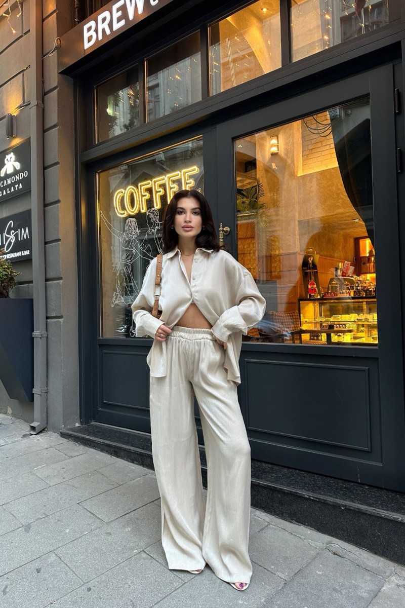 Womens Suit - Glitter - Lila - Beige