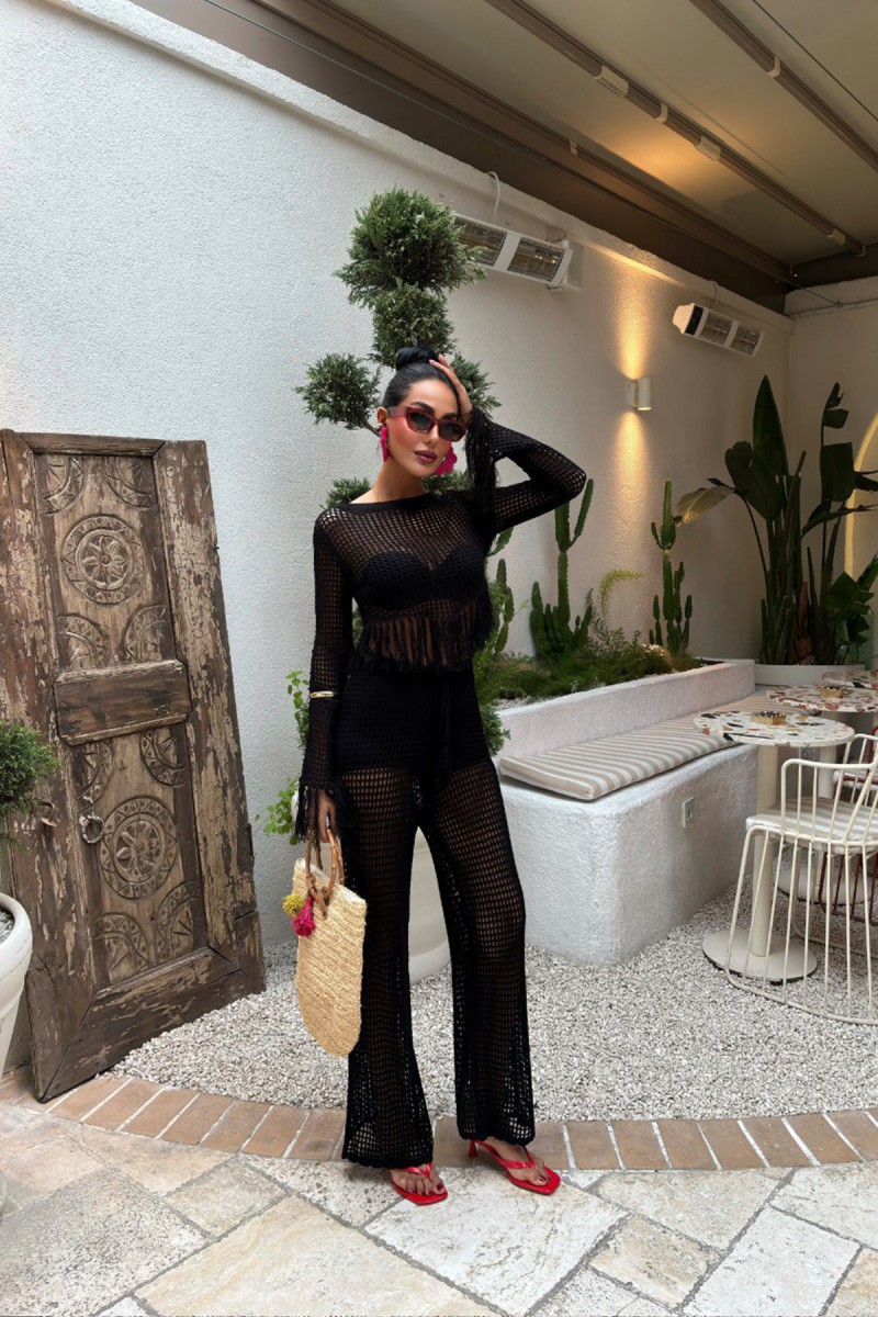 Womens Suit - Tassel - Maya - Black