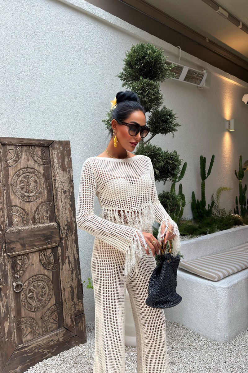 Womens Suit - Tassel - Maya - White