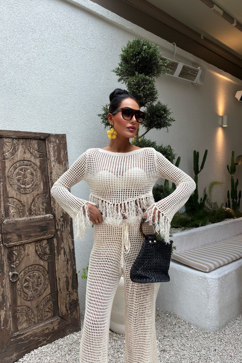 Womens Suit - Tassel - Maya - White