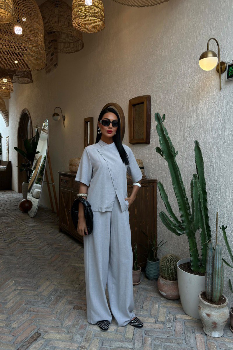 Kadın Takım - Keten - Addison - Gri