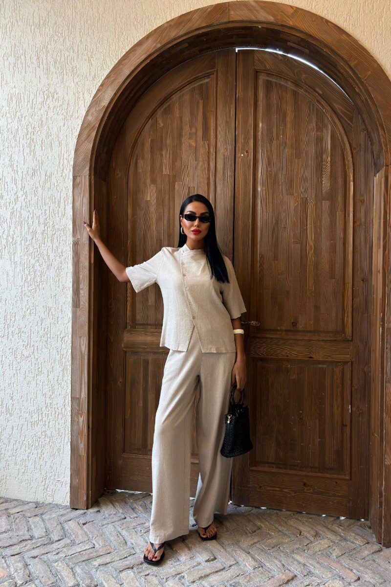 Kadın Takım - Keten - Addison - Bej