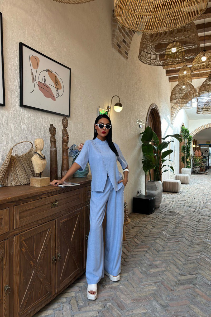 Kadın Takım - Keten - Addison - Mavi