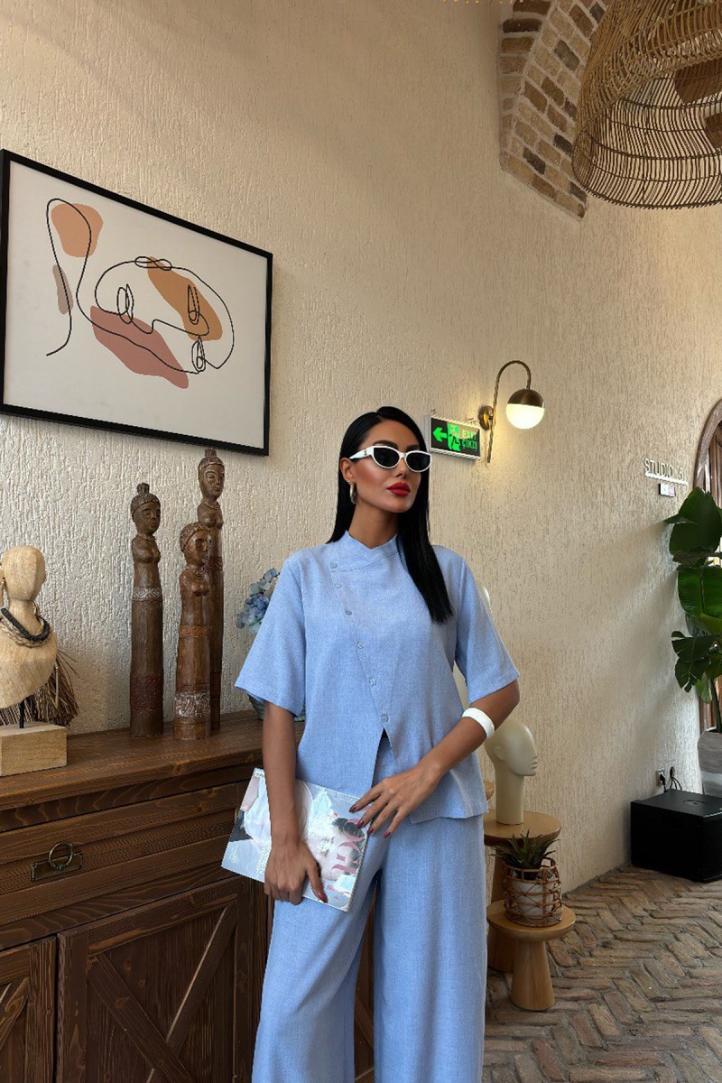 Kadın Takım - Keten - Addison - Mavi