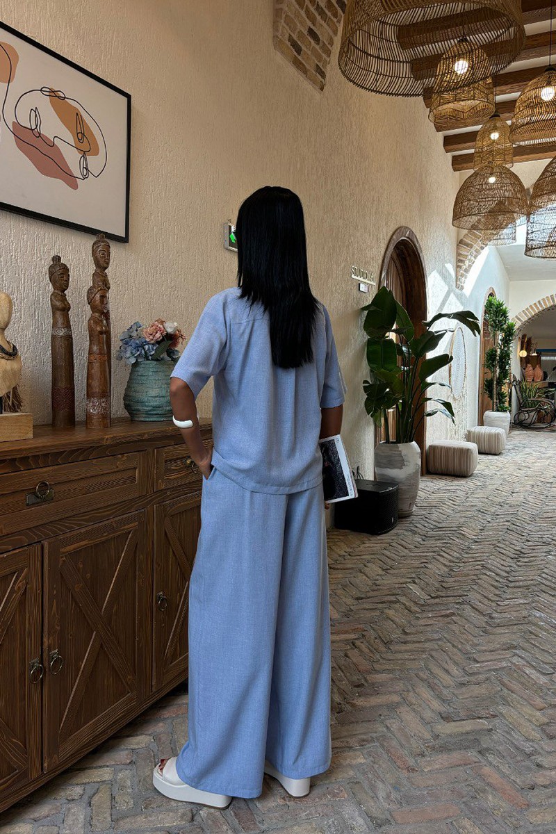 Kadın Takım - Keten - Addison - Mavi