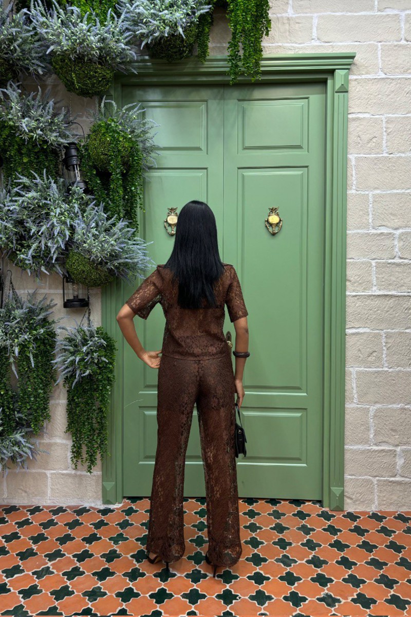 Kadın Takım - Astarlı - Ava - Kahverengi