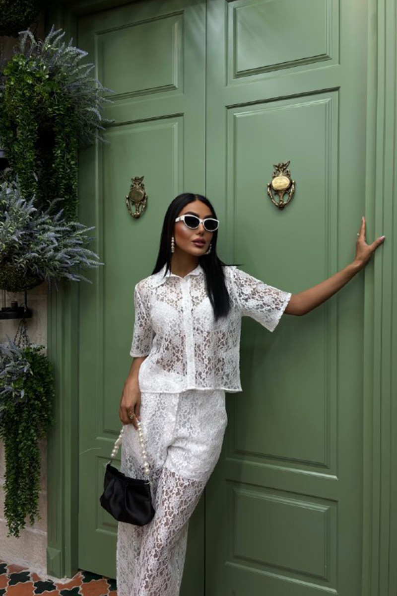 Kadın Takım - Astarlı - Ava - Beyaz