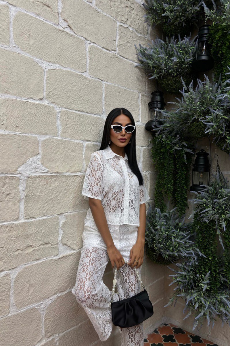 Kadın Takım - Astarlı - Ava - Beyaz