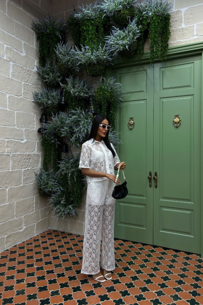 Kadın Takım - Astarlı - Ava - Beyaz