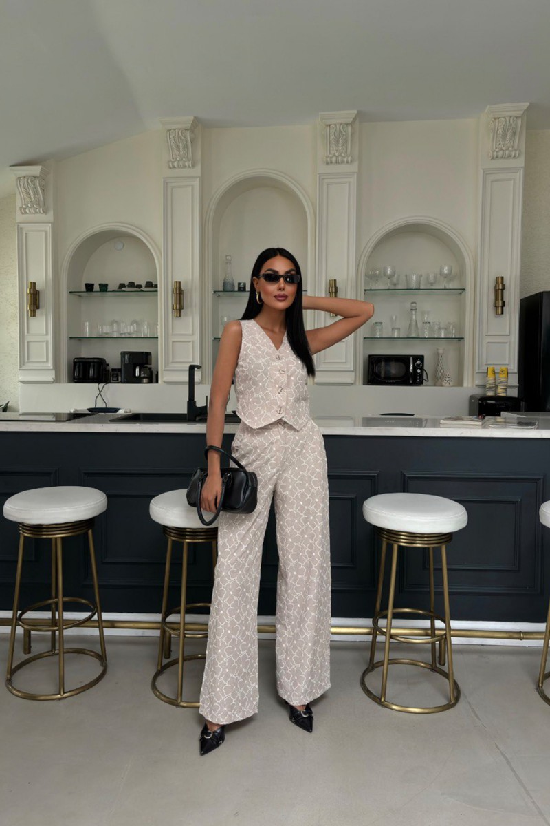 Kadın Takım - Keten - Sofia - Bej