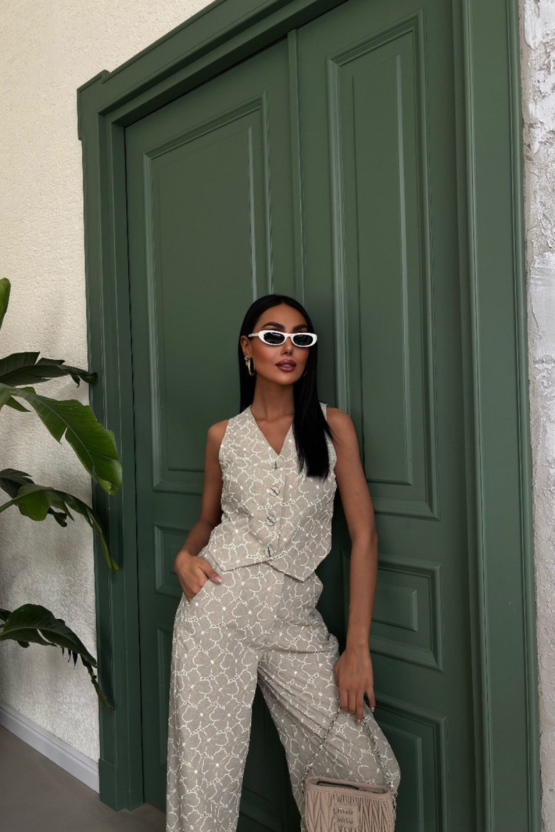 Womens Suit - Linen - Sofia - Gray