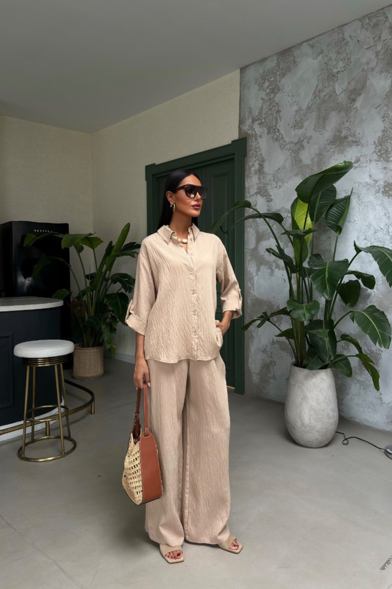 Kadın Takım - Çizgili - Emma - Bej