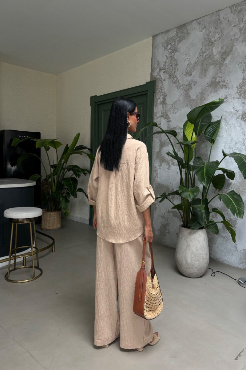 Kadın Takım - Çizgili - Emma - Bej