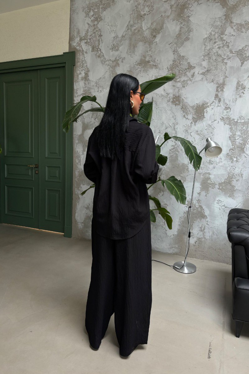 Kadın Takım - Çizgili - Emma - Siyah