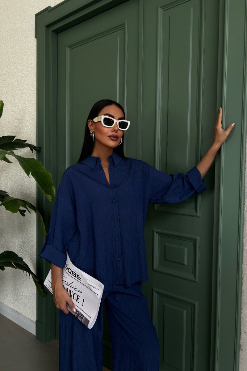 Kadın Takım - Çizgili - Emma - Mavi