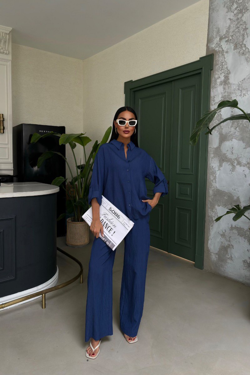 Kadın Takım - Çizgili - Emma - Mavi