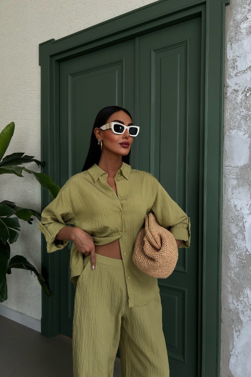 Kadın Takım - Çizgili - Emma - Yeşil