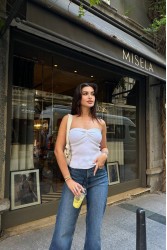Kadın Bustier Üst - Emily - Beyaz