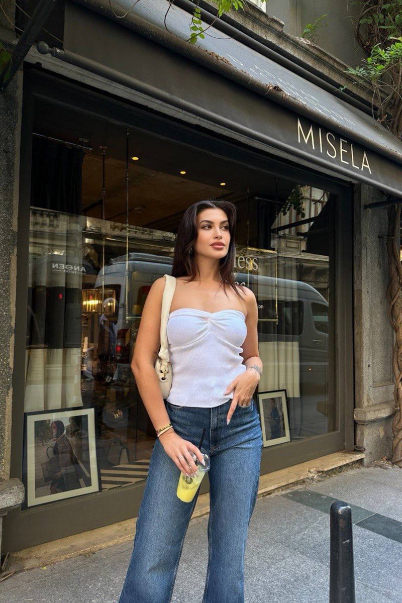 Kadın Bustier Üst - Emily - Beyaz