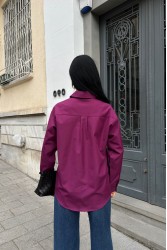 Kadın Gömlek - Kedi Nakışlı - Kate - Pembe