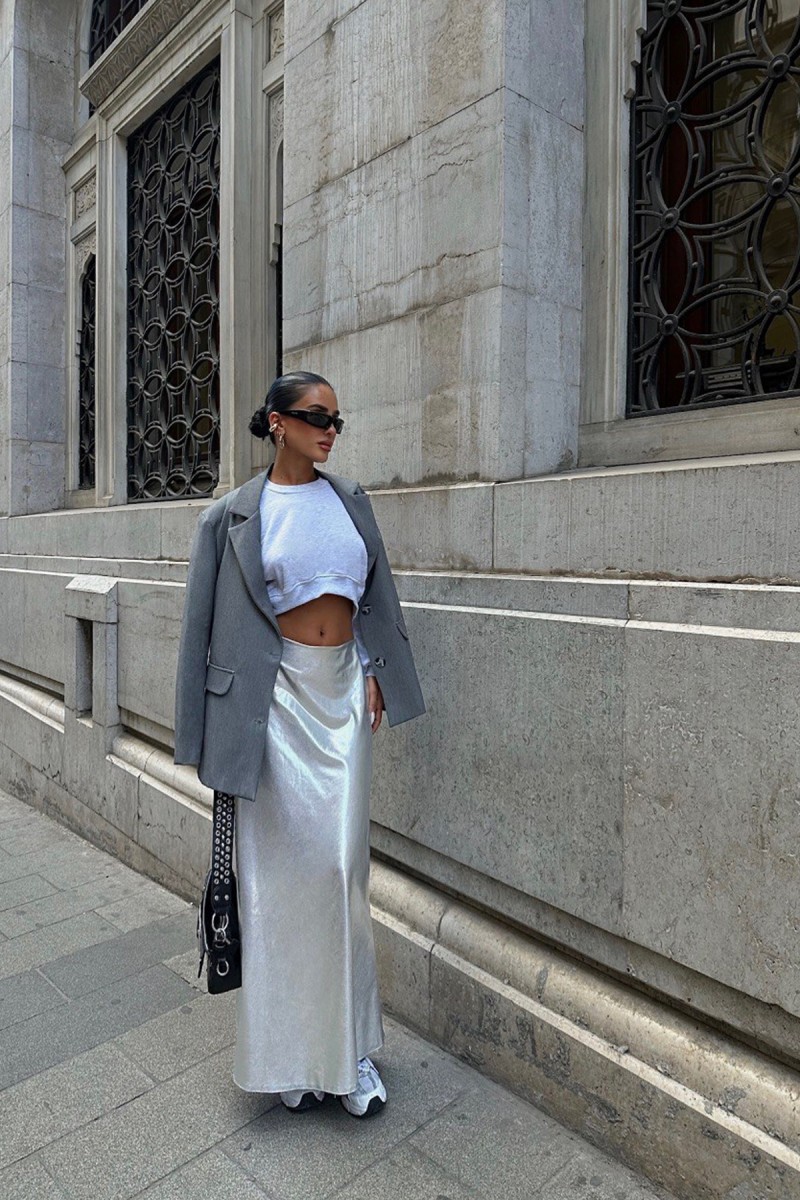 Kadın Etek - Gümüş - Sheyla