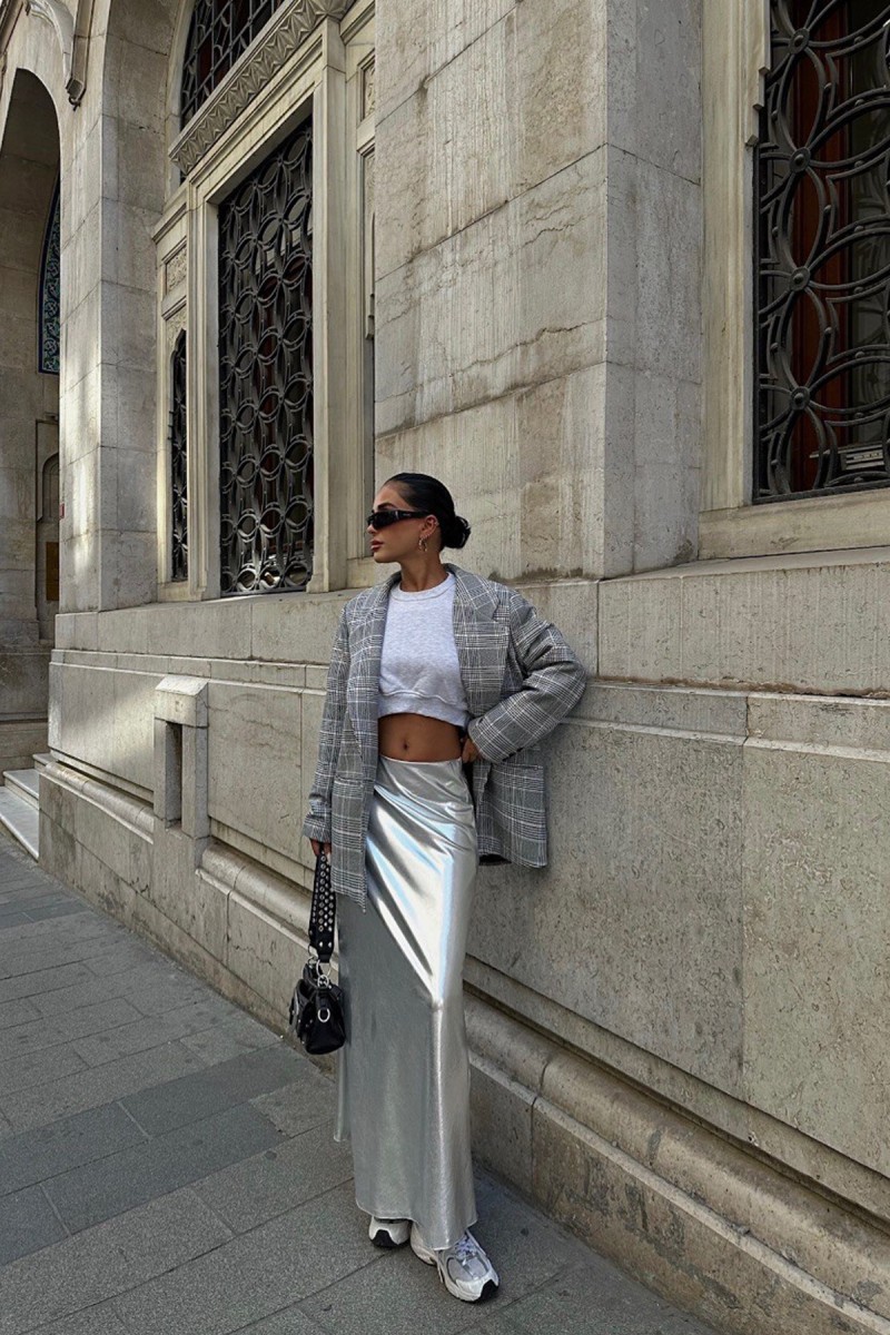 Kadın Etek - Gümüş - Sheyla