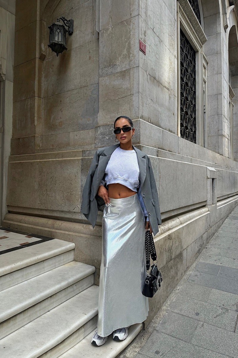 Kadın Etek - Gümüş - Sheyla