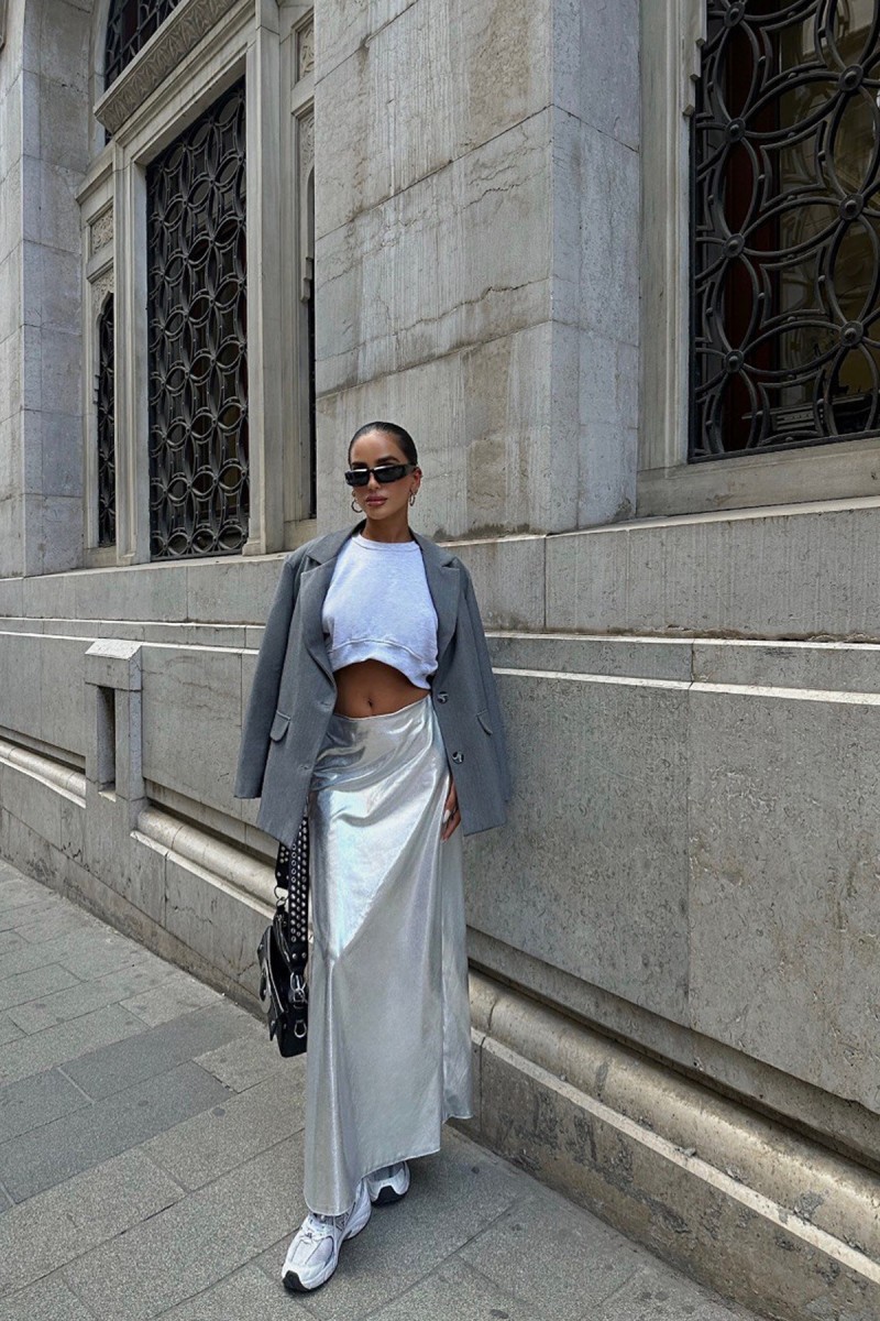 Kadın Etek - Gümüş - Sheyla