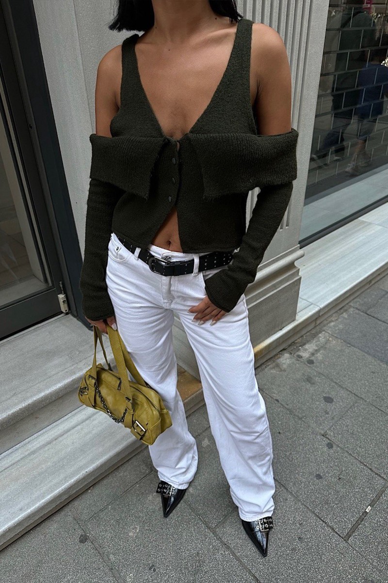 Kadın Hırka - İris - Haki