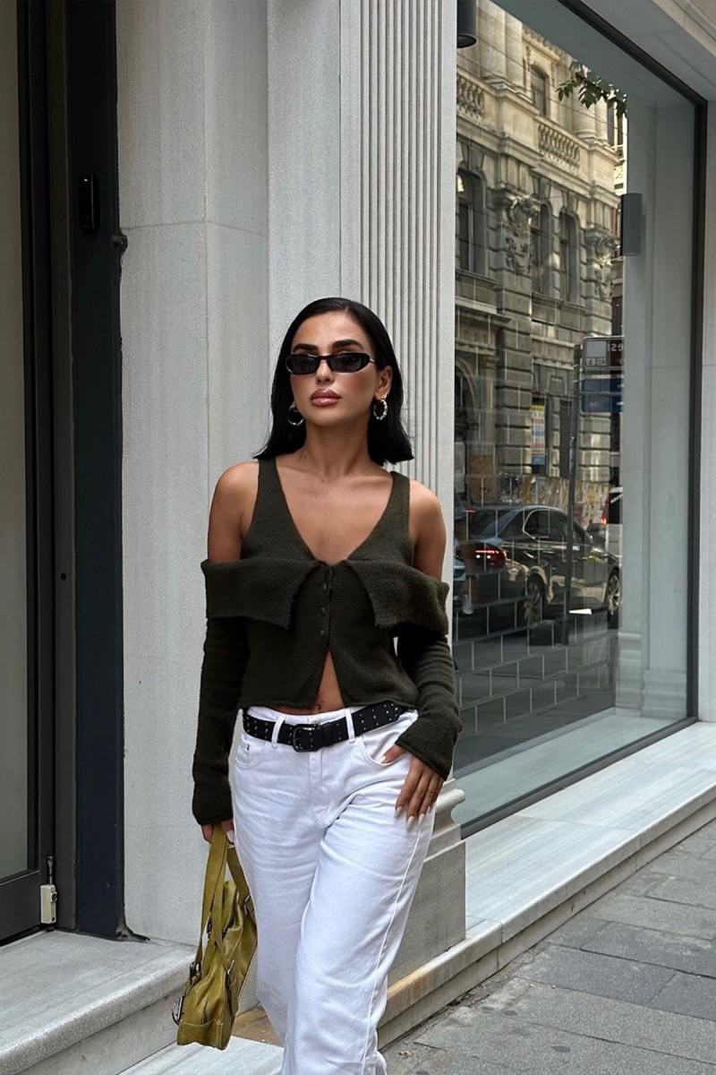 Kadın Hırka - İris - Haki