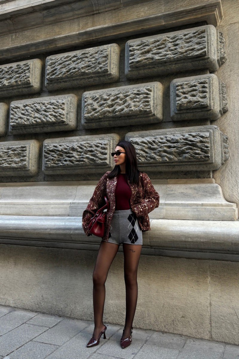 Kadın Bomber Ceket - Payet - Lisa - Kırmızı