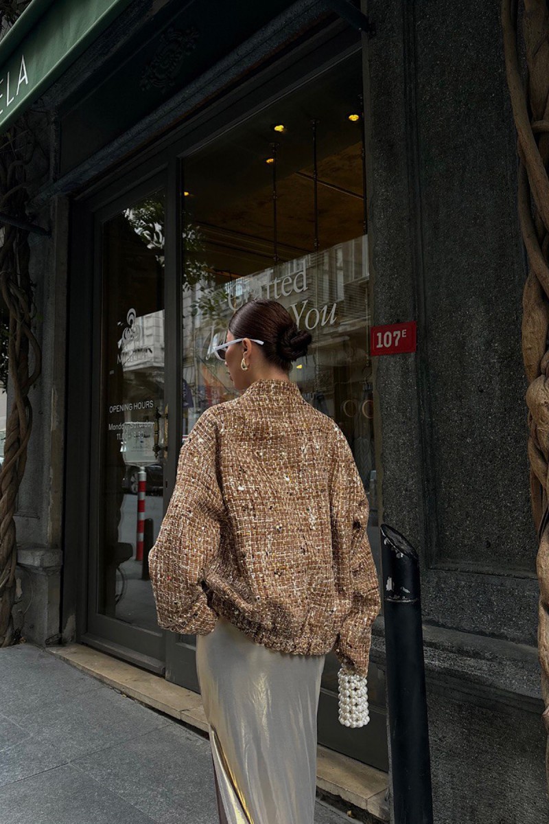 Kadın Bomber Ceket - Payet - Lisa - Sarı