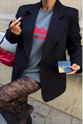 Kadın Blazer Ceket - Rose - Siyah