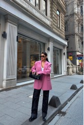 Kadın Blazer Ceket - Rose - Pembe