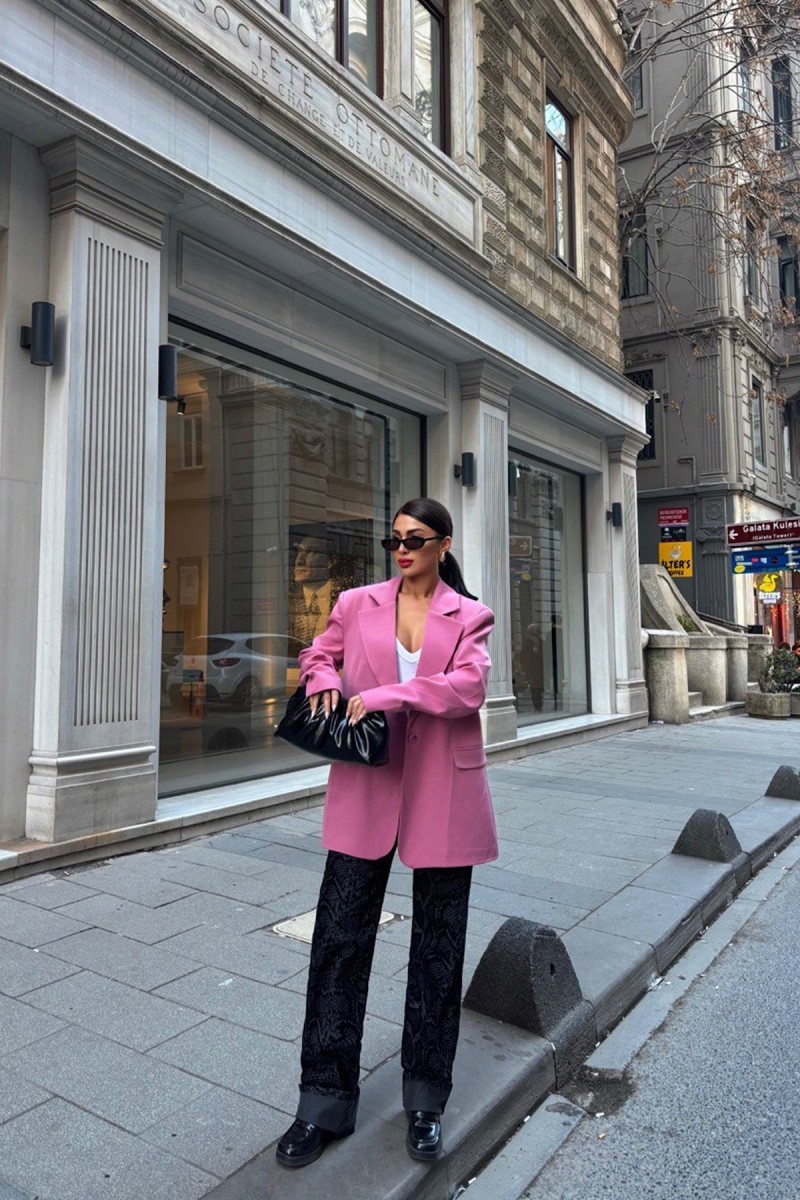 Womens Blazer Jacket - Rose - Pink